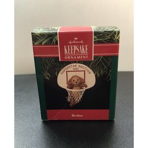 1991 Hallmark Superstar Brother Handcrafted Keepsake Christmas Ornament W/Box